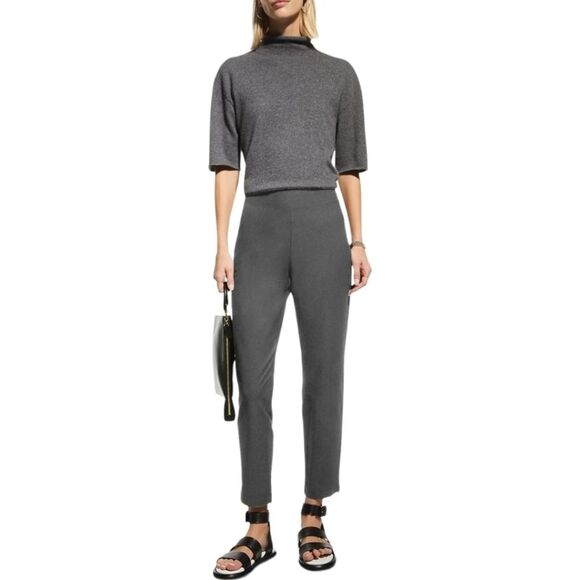 Eileen Fisher Washable Stretch Crepe Slim Ankle Pants Graphite Size Small - Picture 1 of 11